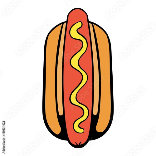 Hotdog icon cartoon