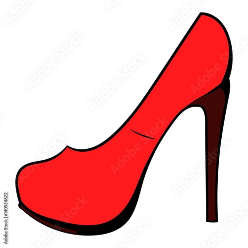 Red shoe icon cartoon