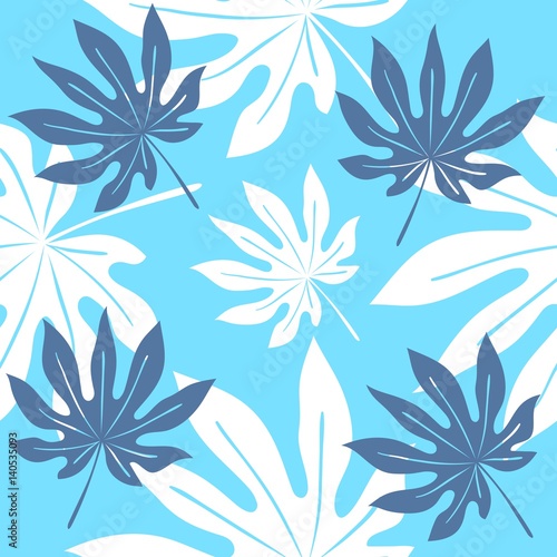 Seamless pattern leaves. Palm leaves
