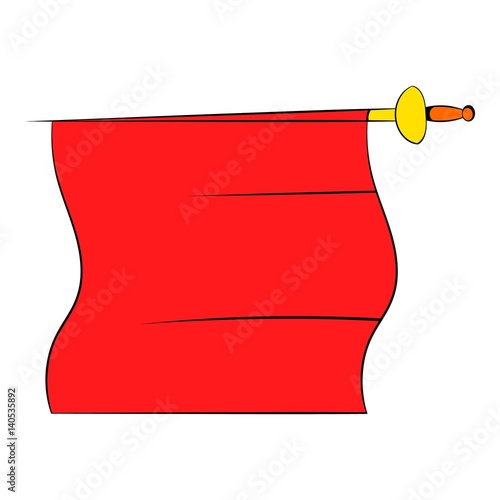 Red cape of bullfighter icon cartoon