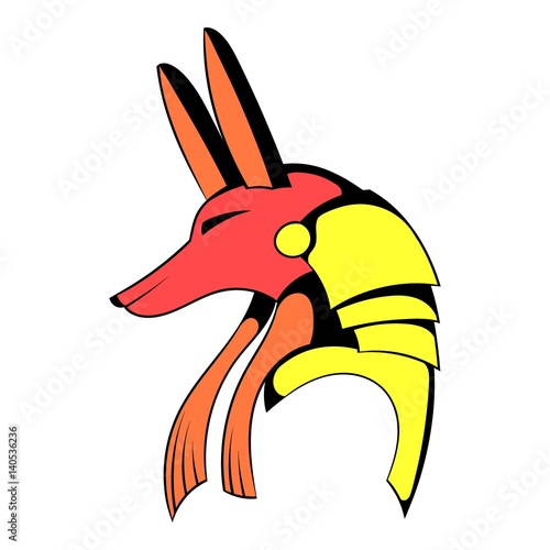 Anubis head icon cartoon