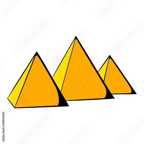 Egyptian pyramids icon cartoon