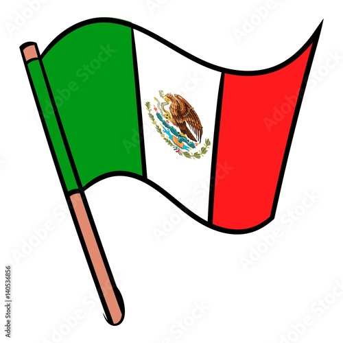 Flag of Mexico icon cartoon