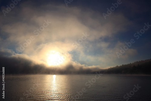 Solina Lake; Bieszczady; autumn sunrise