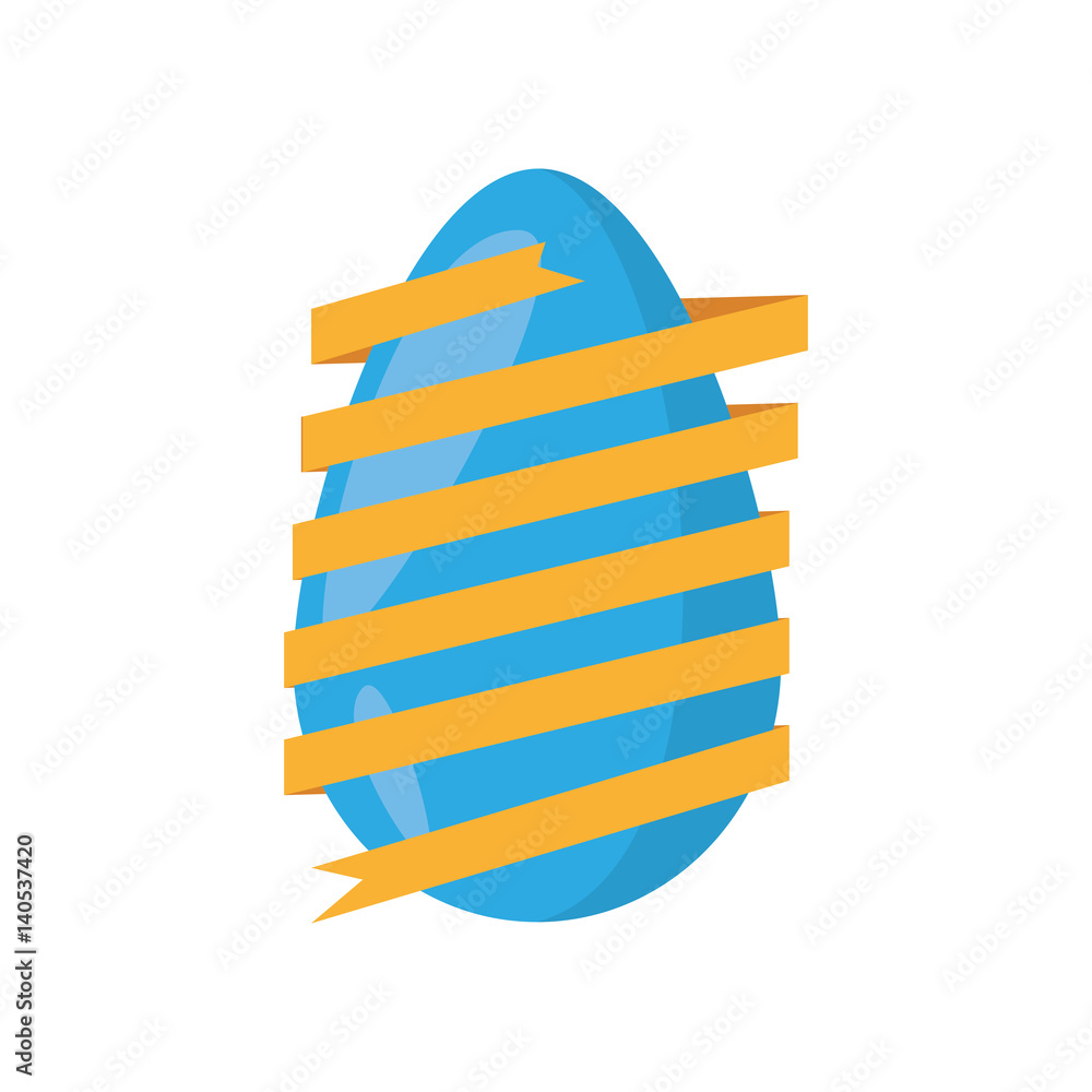 Fototapeta premium easter egg wrapped yellow ribbon decoration vector illustration eps 10