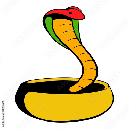 Cobra snake icon cartoon