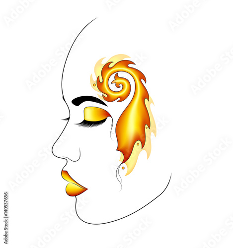 Beautiful makeup in fire style