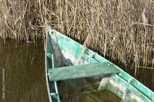 old wooden box in massaciuccoli lake photo