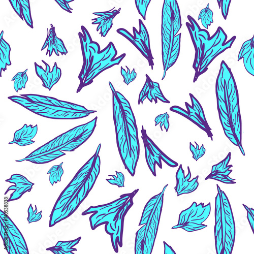 Vector seamless pattern feathers