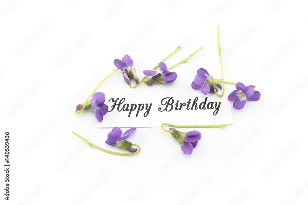 Happy Birthday Card with Violets