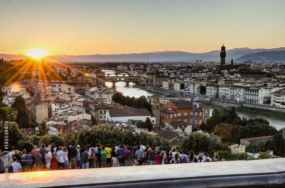 Obraz premium Sunset View from Piazza Michelangelo