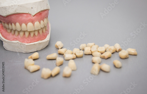 Workplace prosthetics,tools and prosthesis on the table.