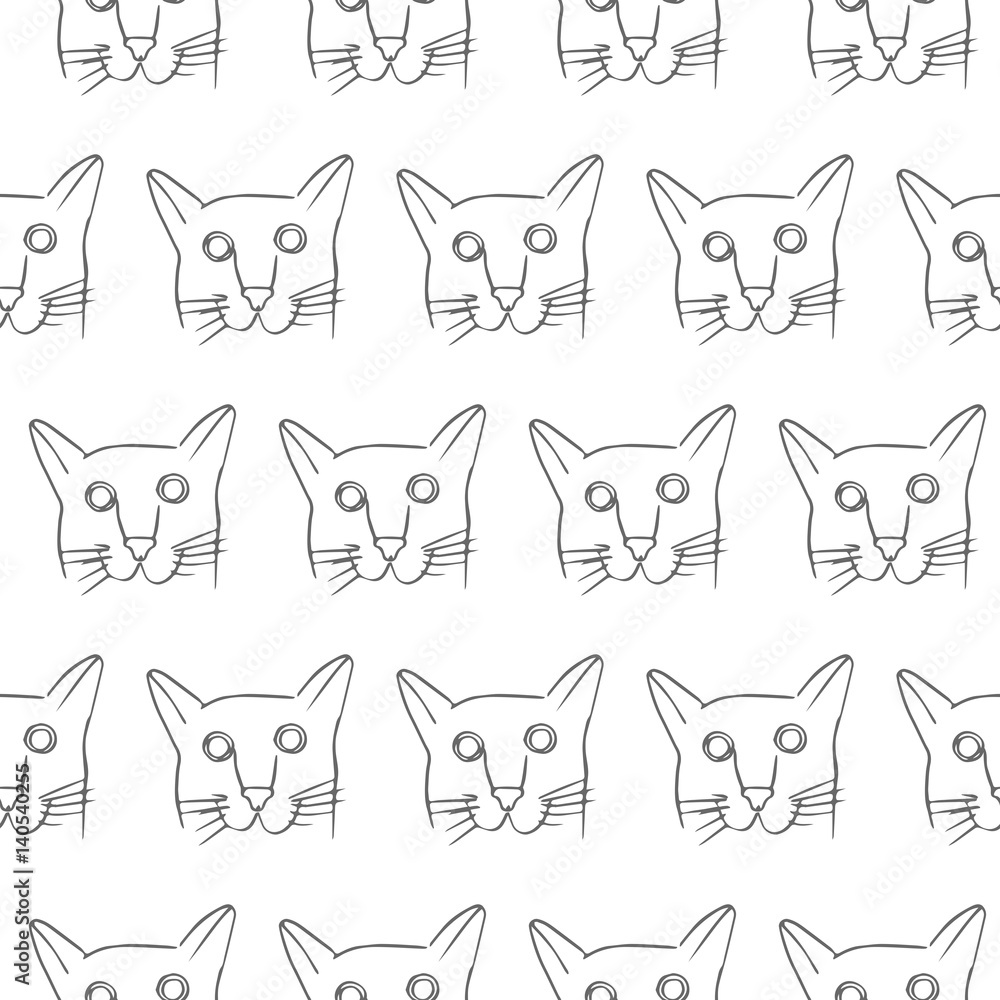 cat seamless vector pattern