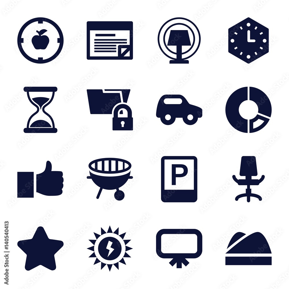 Set of 16 concept filled icons Set of 16 concept filled icons