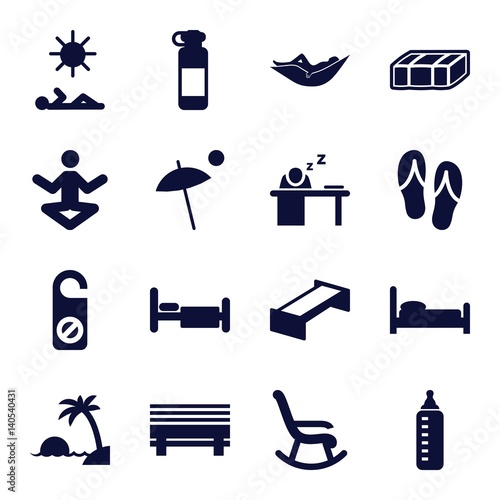 Set of 16 relax filled icons