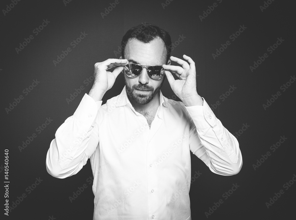 Obraz premium Black and white B&W portrait of an artist