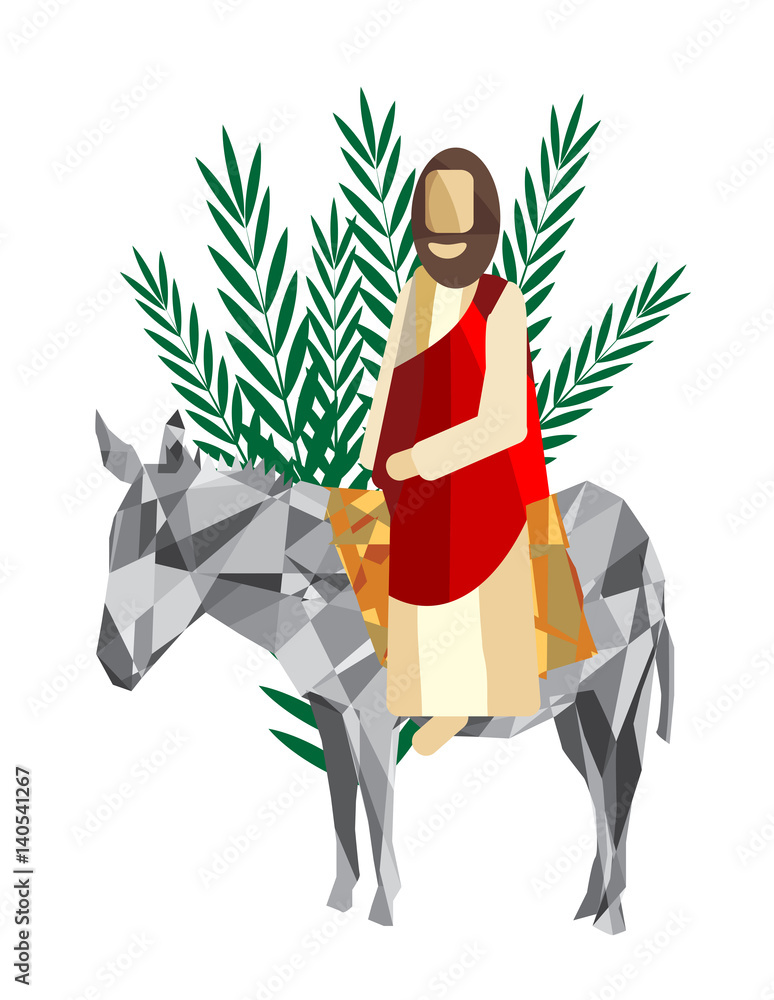 Palm Sunday The Triumphal Entry Of Jesus Into Jerusalem On A Donkey