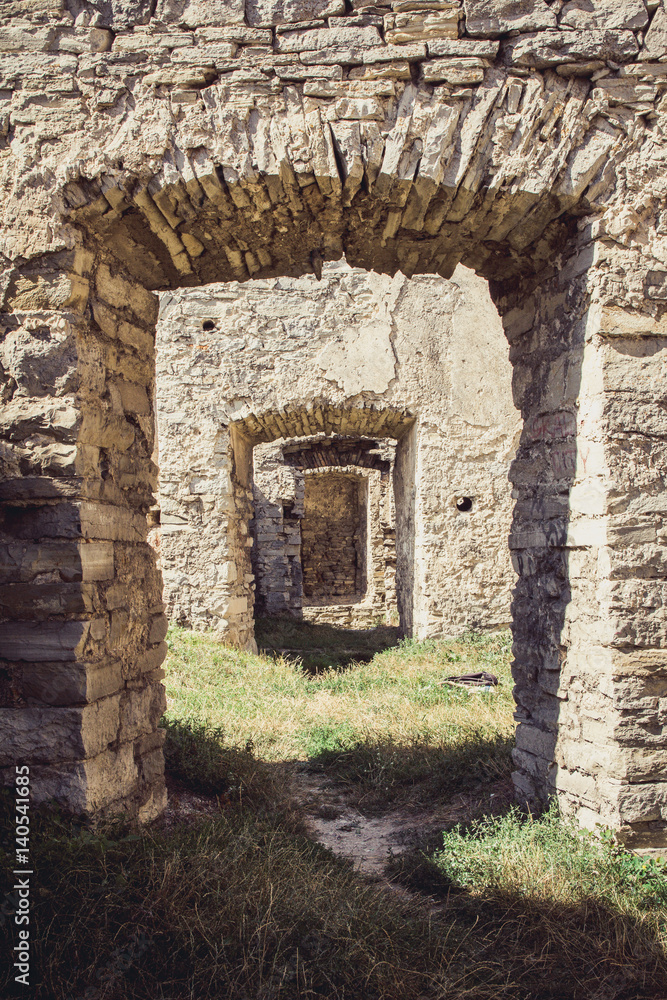 The ruins of a medieval stone castle The ruins of a medieval stone castle