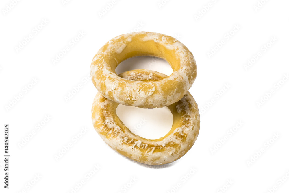 Two Gingerbread Bagel isolated on white background. Two Gingerbread Bagel isolated on white background.