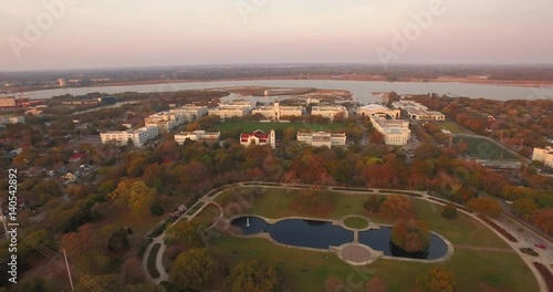 Aerial view of the Citadel military college in downtown Charleston, SC. photo