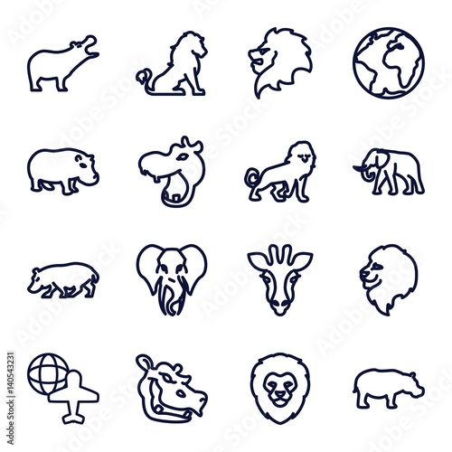 Set of 16 africa outline icons © HN Works