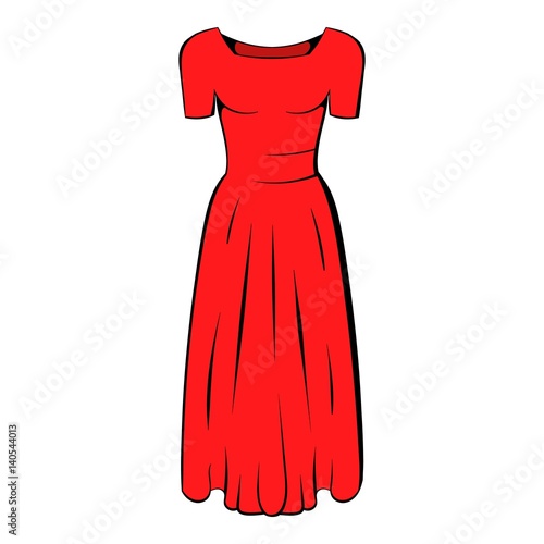 Womens red dress icon cartoon