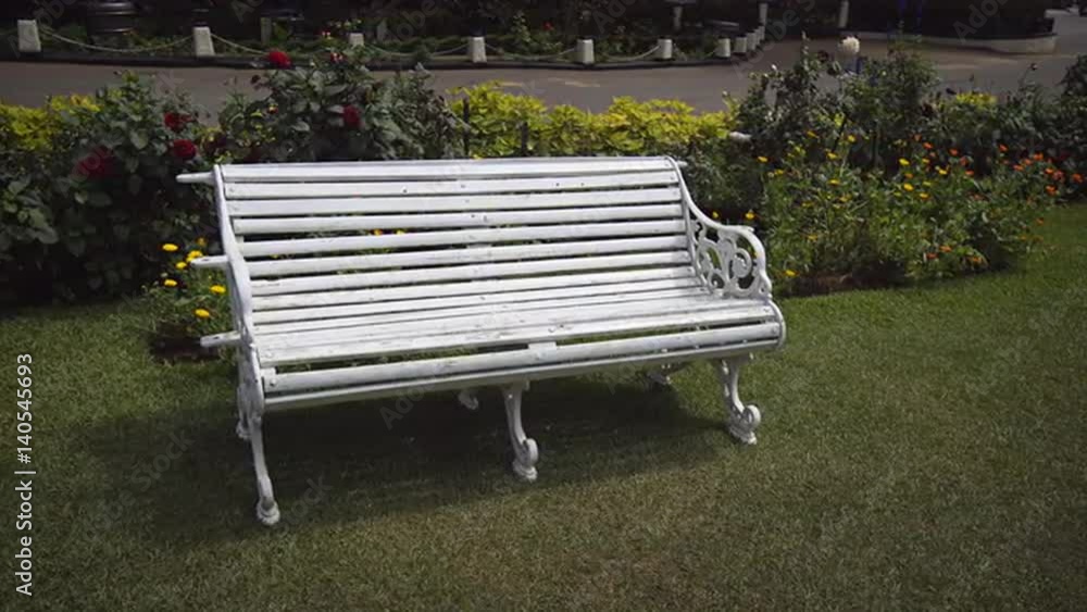 White Garden Bench at a Luxury Resort in Sri Lanka White Garden Bench at a Luxury Resort in Sri Lanka