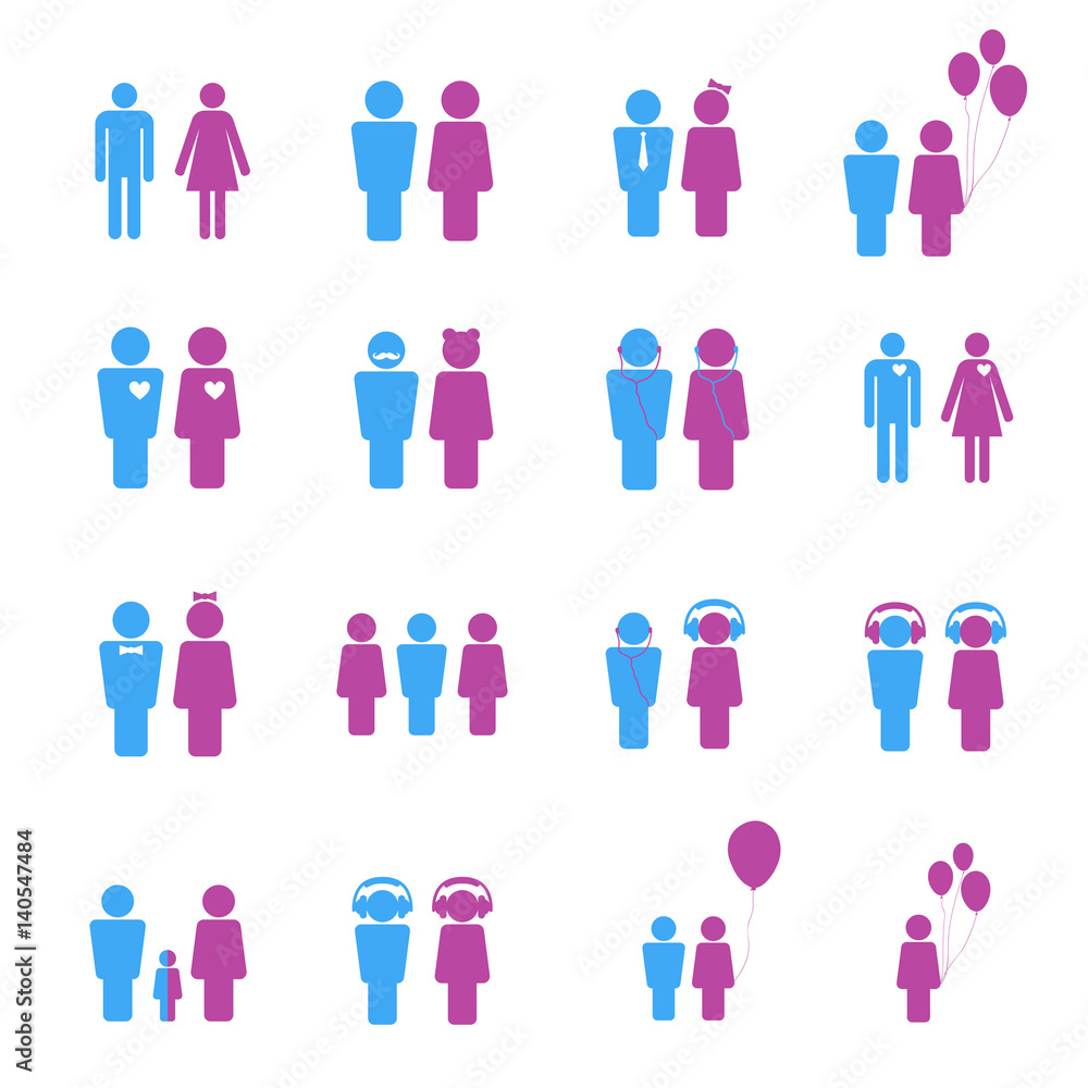 toilet doors icons for male and female genders vector