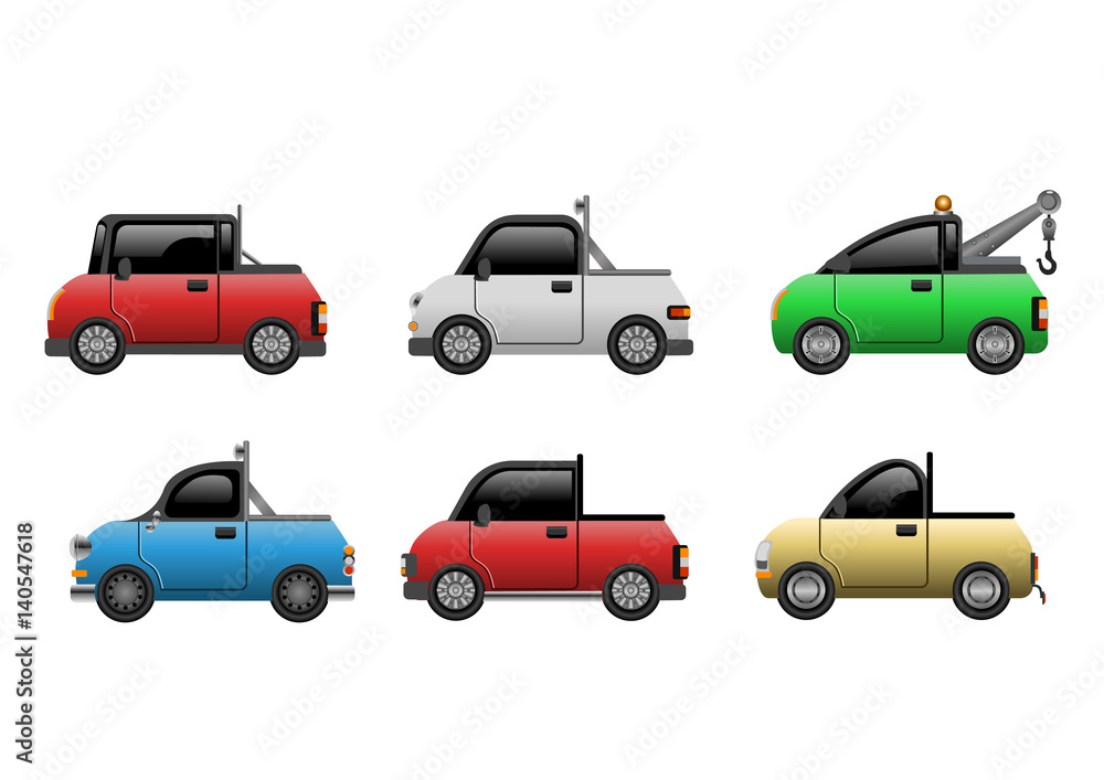 A collection of electric pickups. Vector Illustration