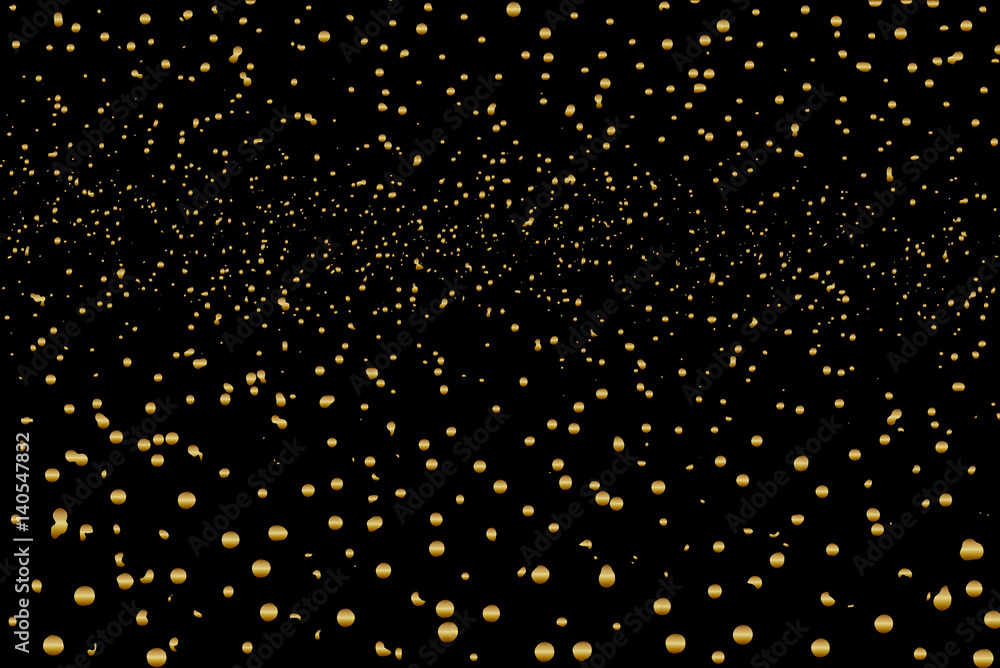 black and gold glitter bokeh abstract texture background, vector illustration