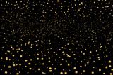 black and gold glitter bokeh abstract texture background, vector illustration