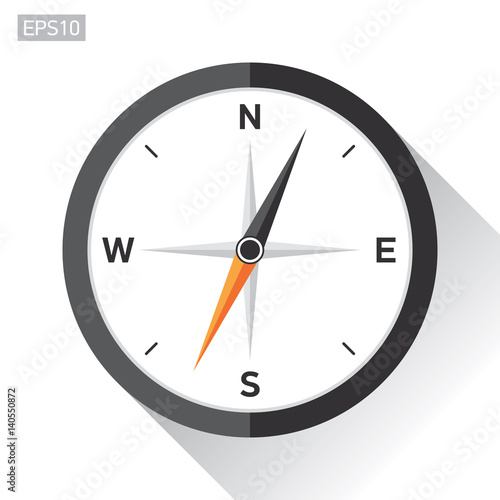 Free Download Compass icon in flat style on white background. Vector design element - GFXLoad