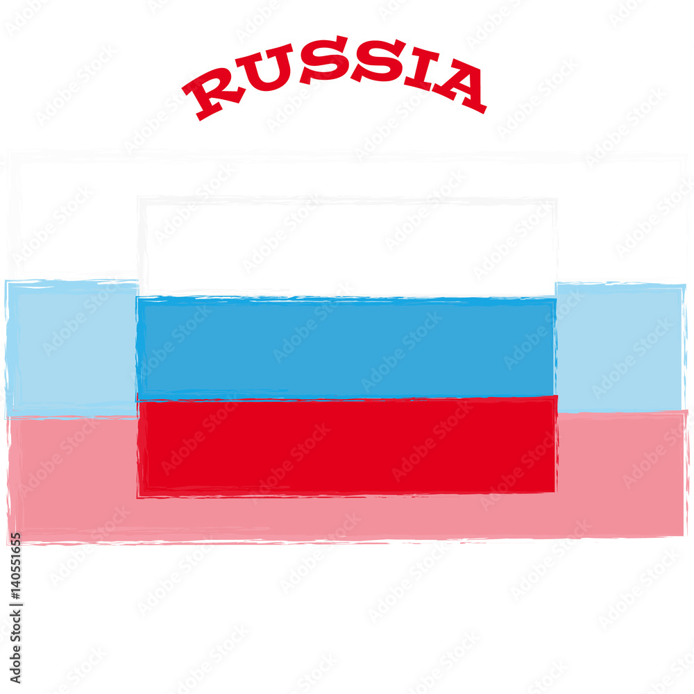 Fototapeta premium Russia flag on white background