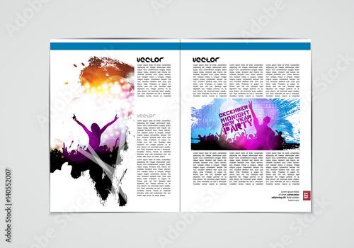 Music magazine layout, vector