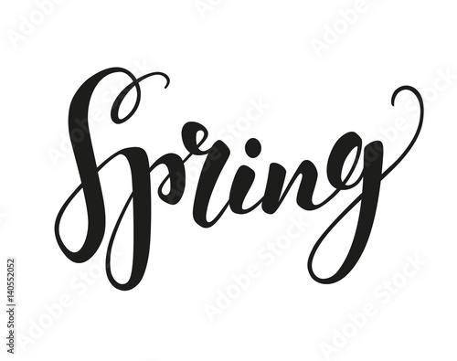 Spring text lettering.