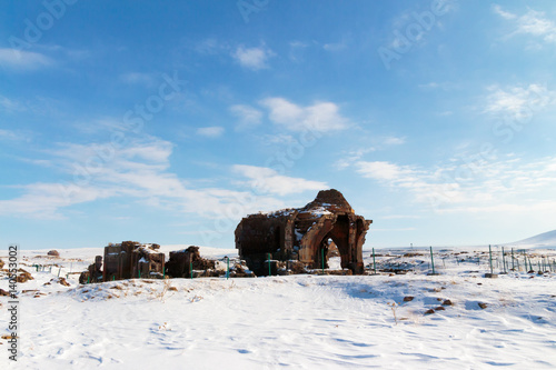 Archaeological Site of Ani Ruins on UNESCO World Heritage List. Kars Turkey ,February 2017. photo