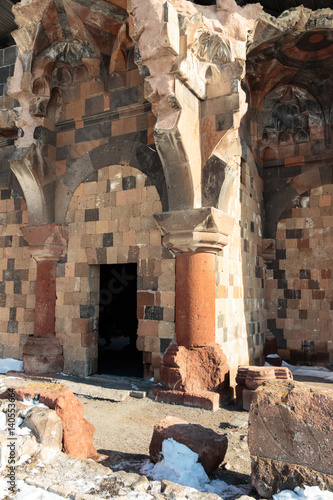 Fototapeta Naklejka Na Ścianę i Meble -  Archaeological Site of Ani Ruins on UNESCO World Heritage List. Kars Turkey ,February 2017.