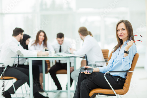  leading lawyer of the company on background, business meeting business partners