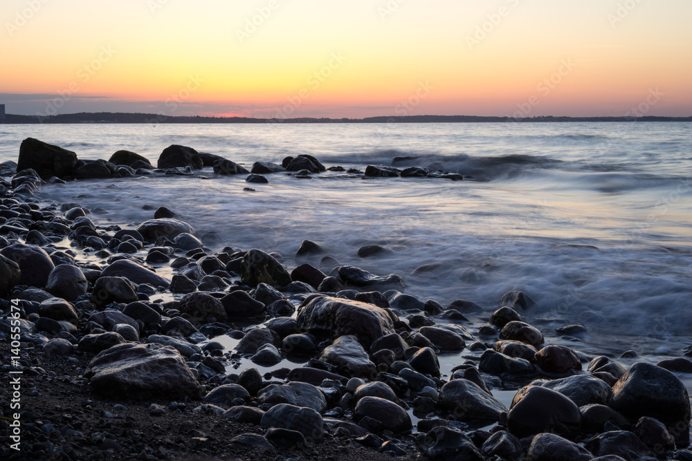 Felsküste am Brodtener Ufer, Sonnenuntergang Felsküste am Brodtener Ufer, Sonnenuntergang