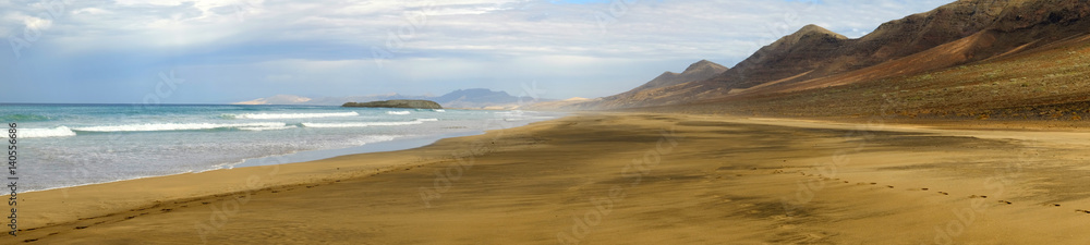 View on the beach Cofete on Fuerteventura, Spain.