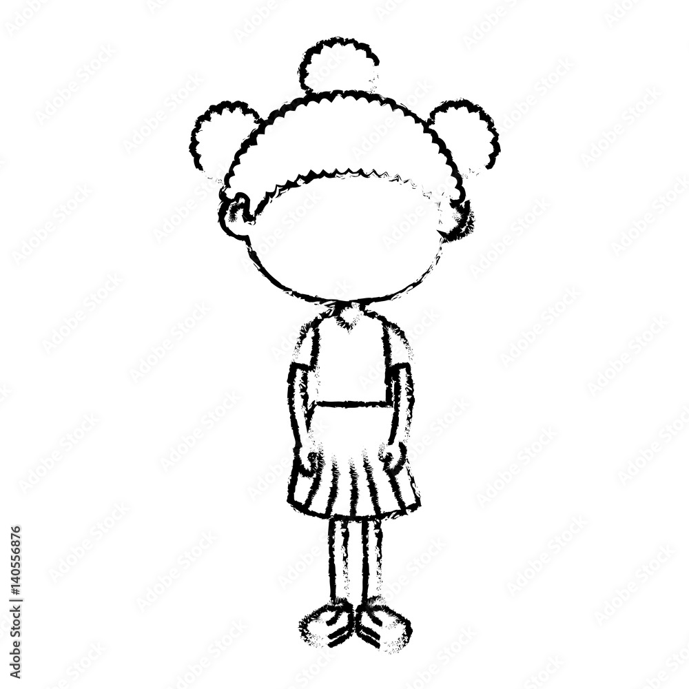 Fototapeta premium cute little girl character vector illustration design