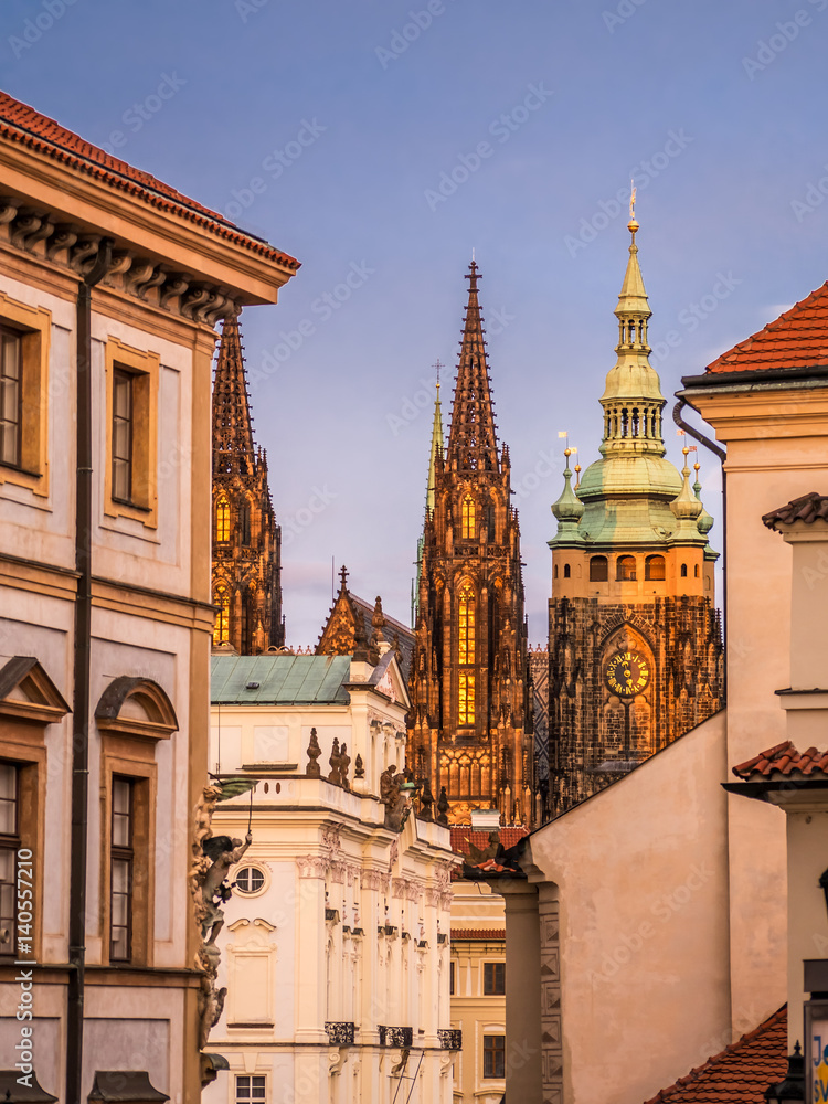 Prague Castle at dusk