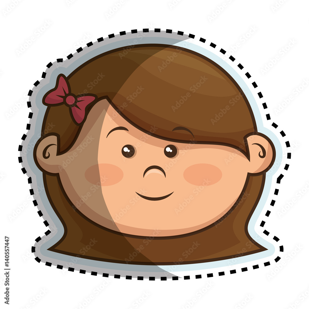 Fototapeta premium cute little girl character vector illustration design