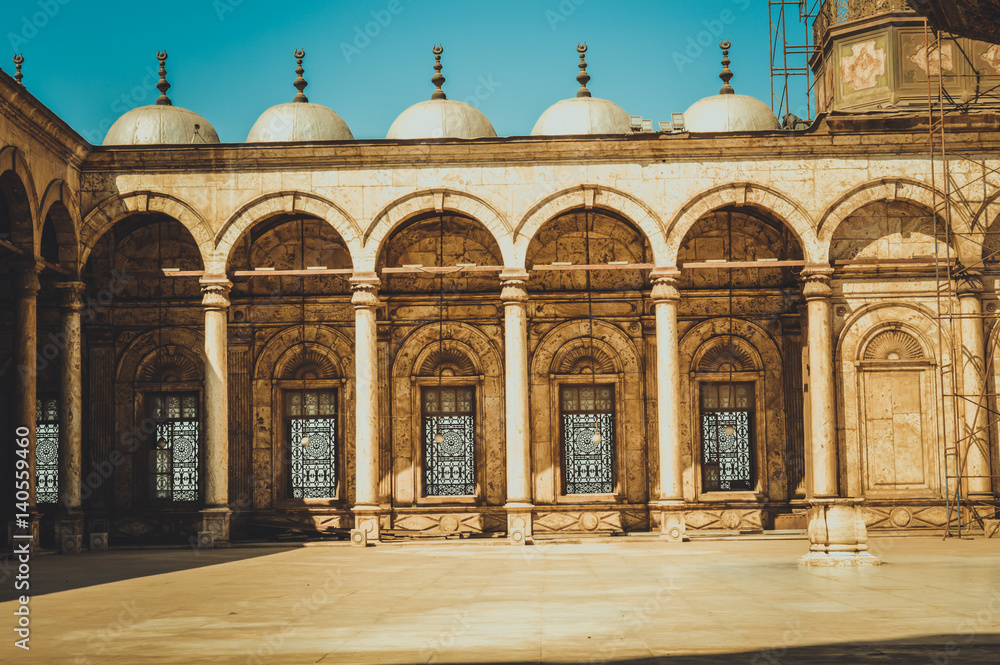 old mosque building at cairo, egypt