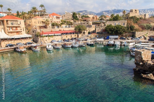 Small harbor in Byblos, Lebanon photo