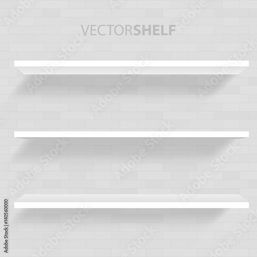 White Shelf in gray background vector illustration