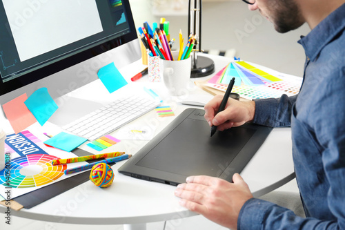Modern designer working wit...