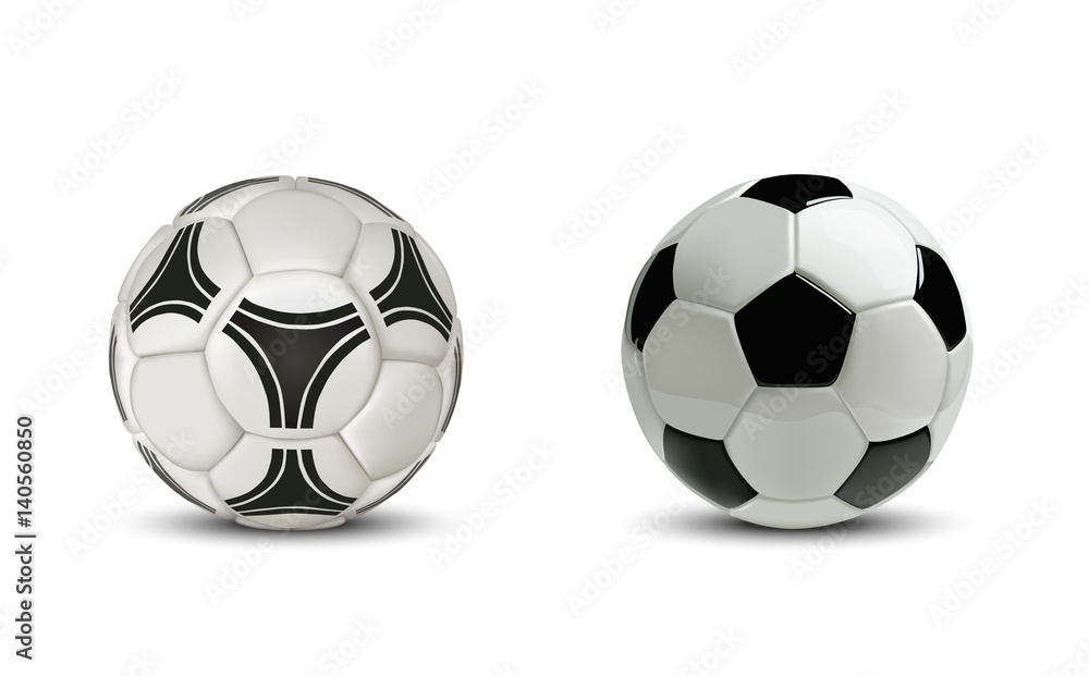 Realistic soccer ball or football ball. Isolated on white background. Realistic soccer ball or football ball. Isolated on white background.