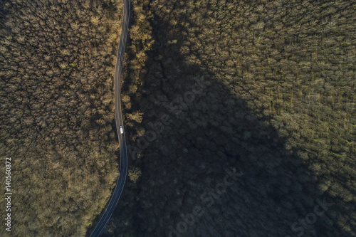 Aerial view of the Italian forest in Rome