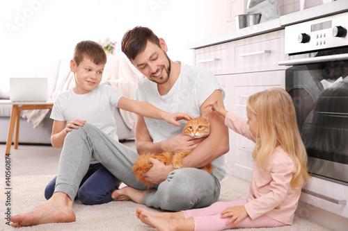 Father with children and ca...